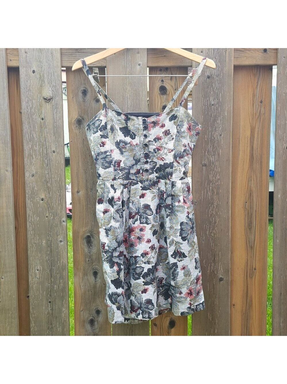 Jack. Tapestry Floral Fit & Flare Thick Spaghetti Strap Mini Dress Size Small